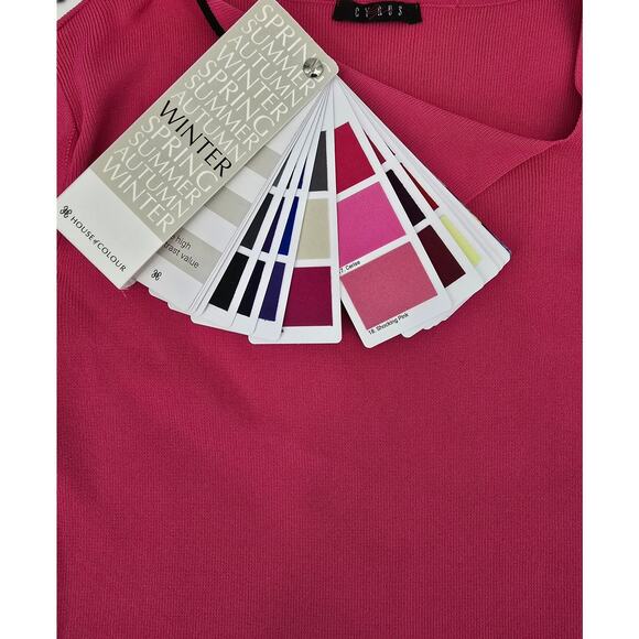 Vintage 80s Cyrus Magenta Rib Knit Sweater - Picture 5 of 6